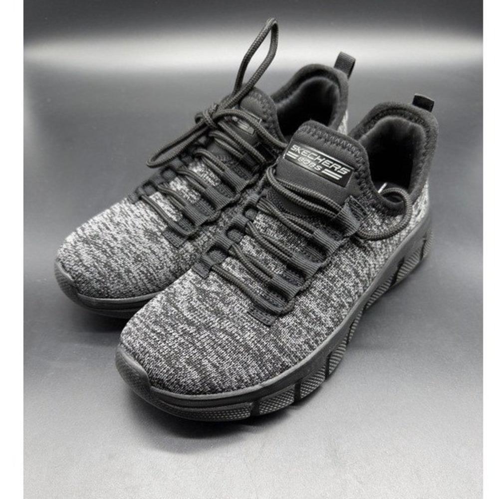 Skechers Bobs Squad Chaos Face Off Black White Marled Sneakers 117348 Womens 5.5